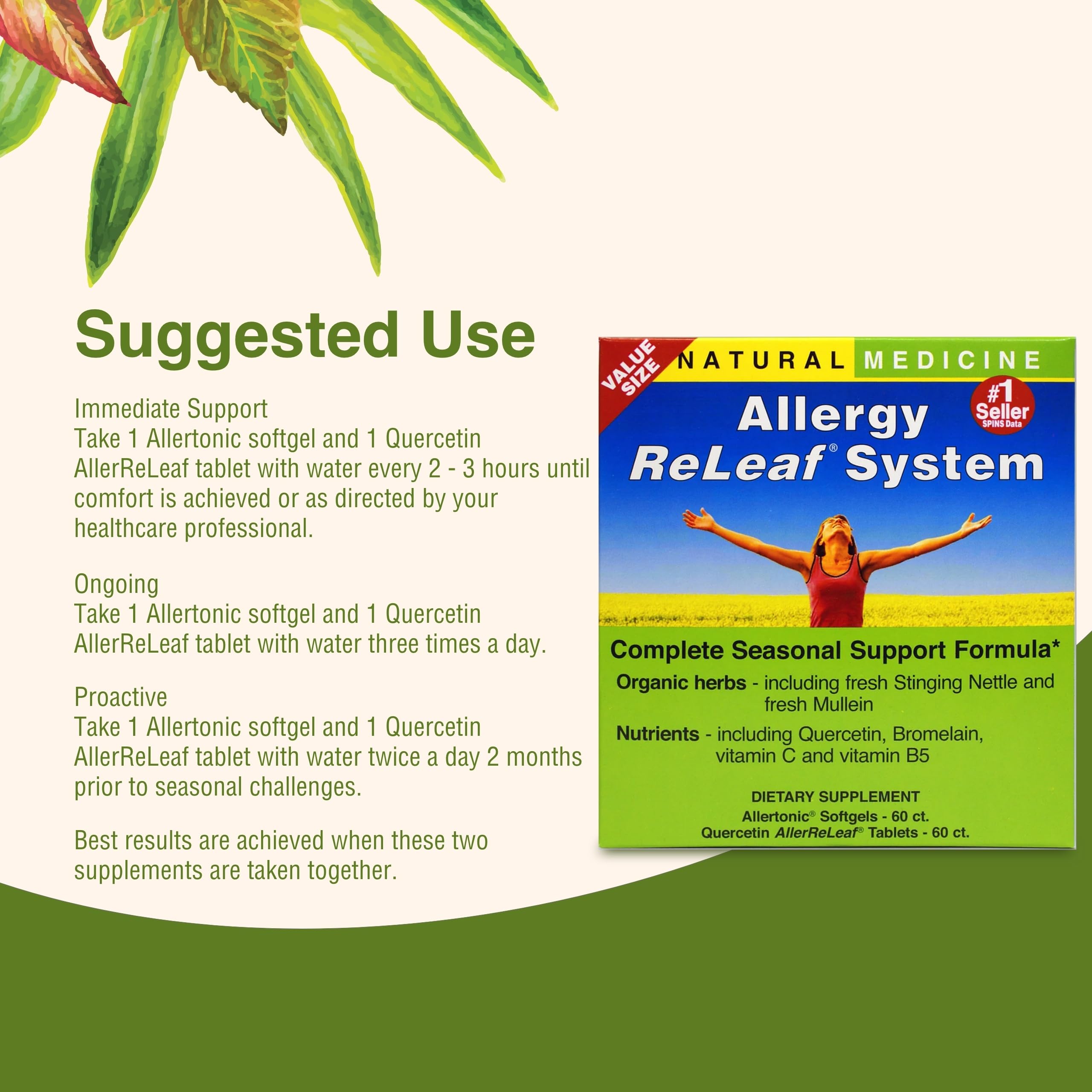 Herbs Etc. Allergy ReLeaf System – utilisation quotidienne recommandée pour le soutien respiratoire