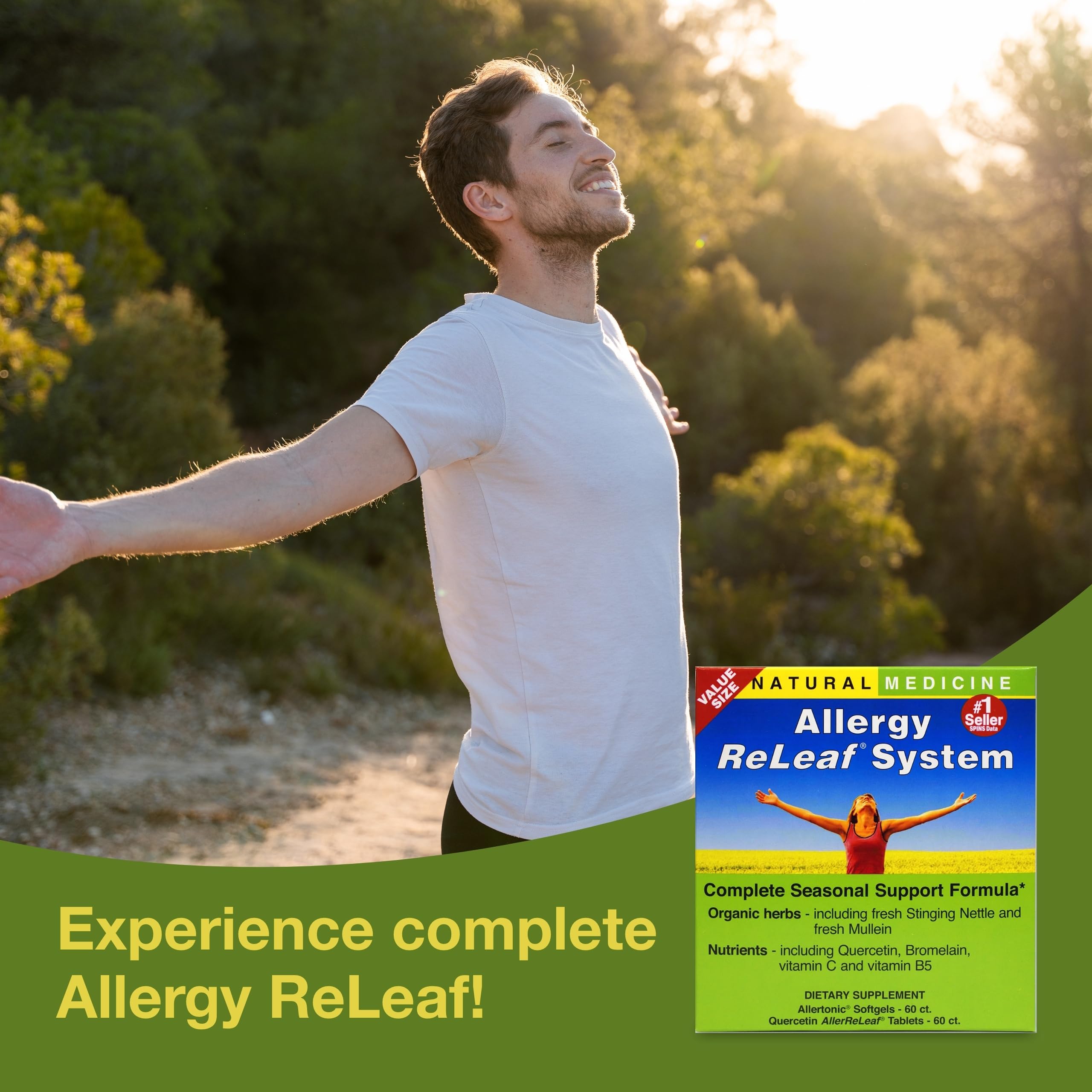 Herbs Etc. Allergy ReLeaf System – main tenant la bouteille pour une utilisation pratique.