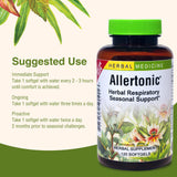 Emballage Herbs Etc. Allertonic sur étagère, prêt pour les usages saisonniers.
