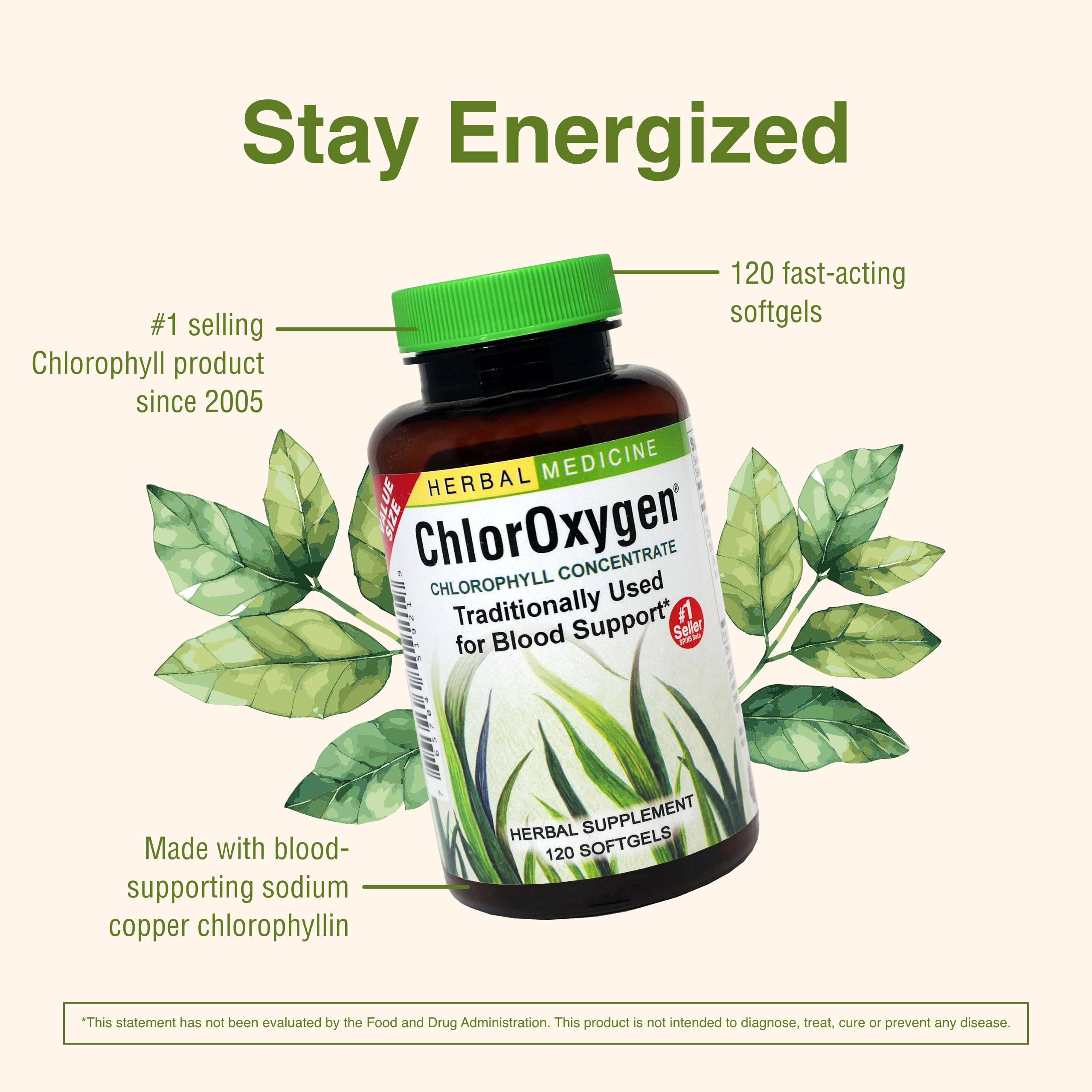 Herbs Etc. ChlorOxygen: gélules sans gluten adaptées à votre routine.