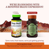 Herbs Etc. Deep Health, étiquette claire sur la bouteille, formule naturelle sans additifs artificiels