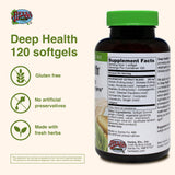 Herbs Etc. Deep Health, etiquette lisible sur la bouteille.