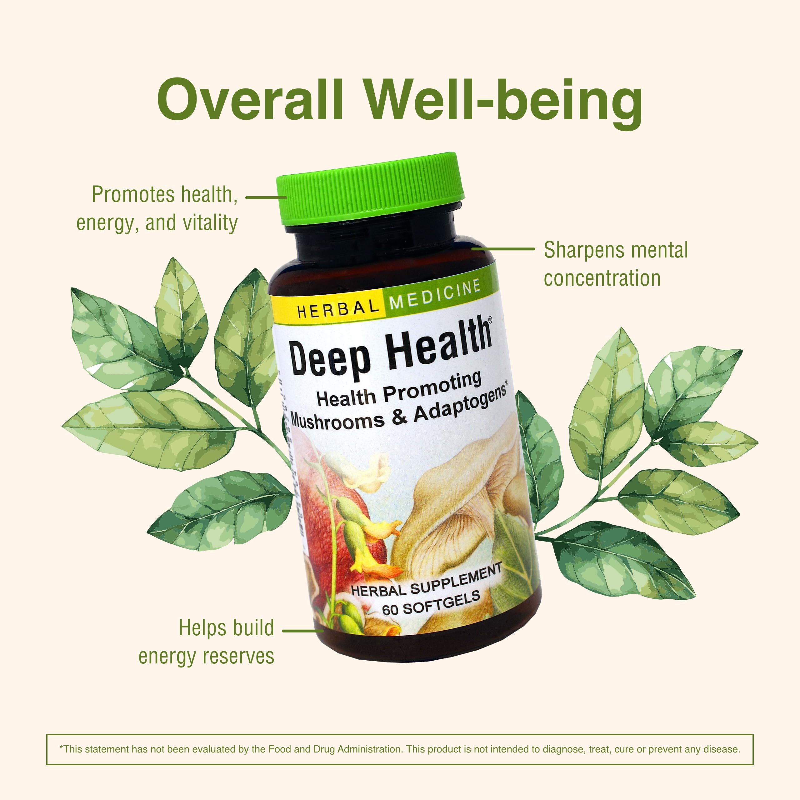 Herbs Etc. Deep Health, rhodiola plante adaptogène pour une vitalité soutenue