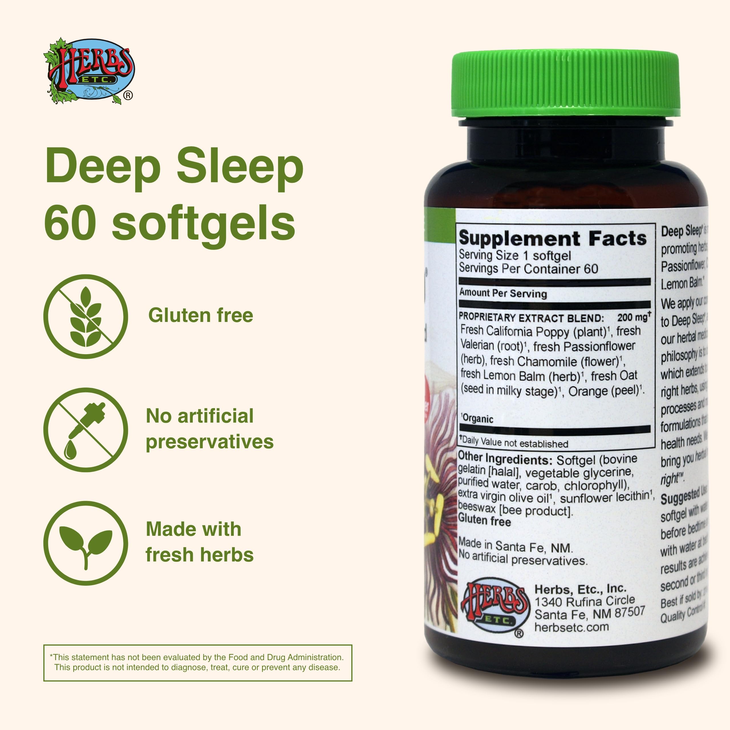 Herbs Etc. Deep Sleep: gélules visibles dans la boîte