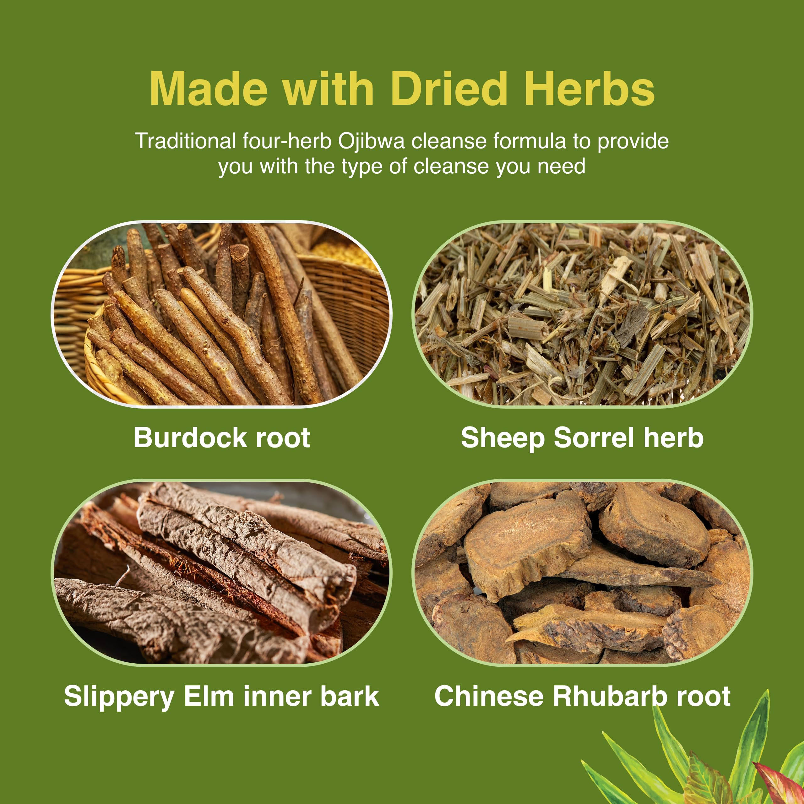 Herbs Etc. Essiac Tonic Etiquette-emballage : emballage clair avec informations pratiques.