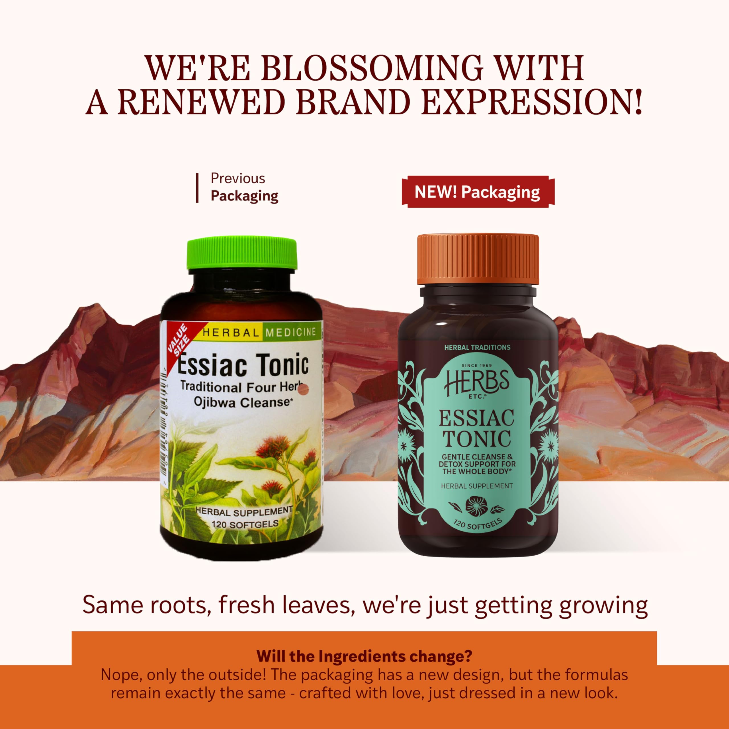 Herbes Etc. Essiac Tonic Softgels – capsules, prise pratique lors des routines détox.