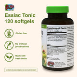 Herbs Etc. Essiac Tonic Softgels – etiquette claire pour une traçabilité fiable.