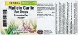 Herbs Etc. étiquette et flacon montrant la formule molene et ail.