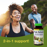 Herbs Etc Peak Defense: prise avec eau, utilisation quotidienne simple.