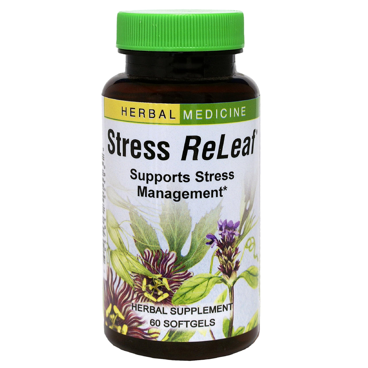 Herbs Etc. Stress ReLeaf : bouteille de gélules pour un soutien relaxant potentiel