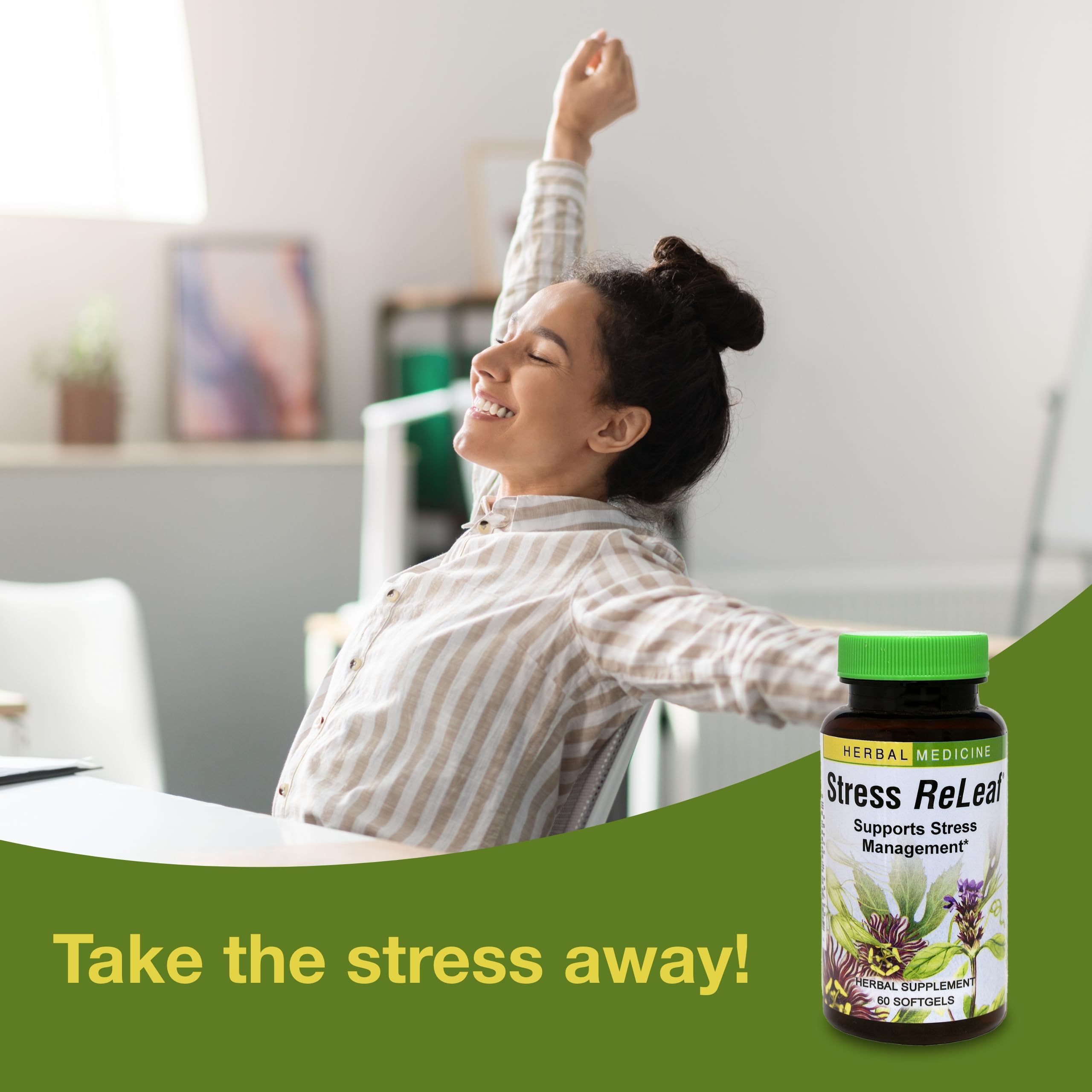 Herbs Etc. Stress ReLeaf : gélules fermées prêtes à être prises pour le calme