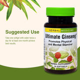Herbs Etc. Ultimate Ginseng Softgels, composition herbal exclusive pour un équilibre intérieur possible.
