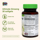 Herbs Etc. Ultimate Ginseng Softgels, sans gluten, routine quotidienne fiable.