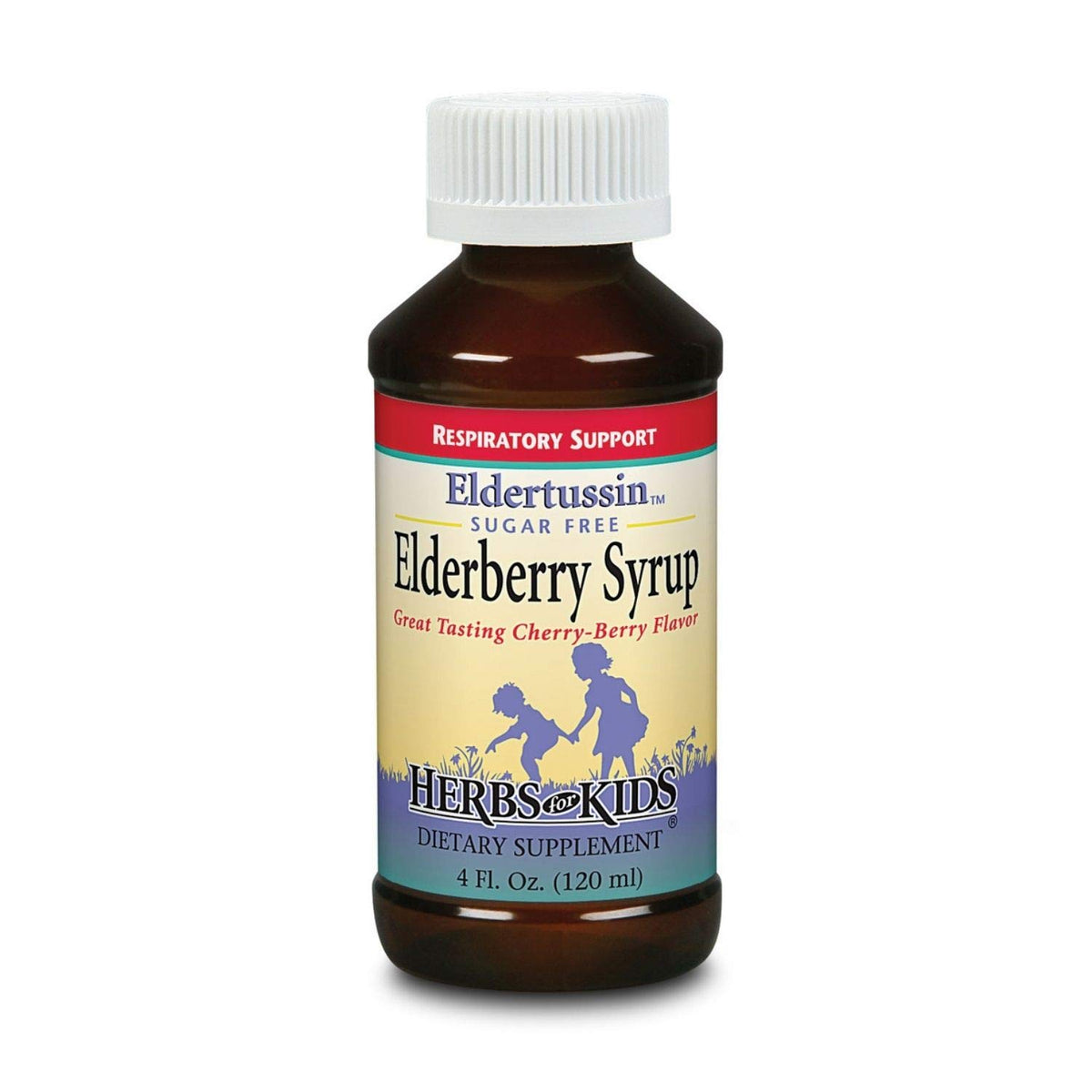 Eldertussin sirop de sureau en bouteille plastique 118 ml au goût cerise.