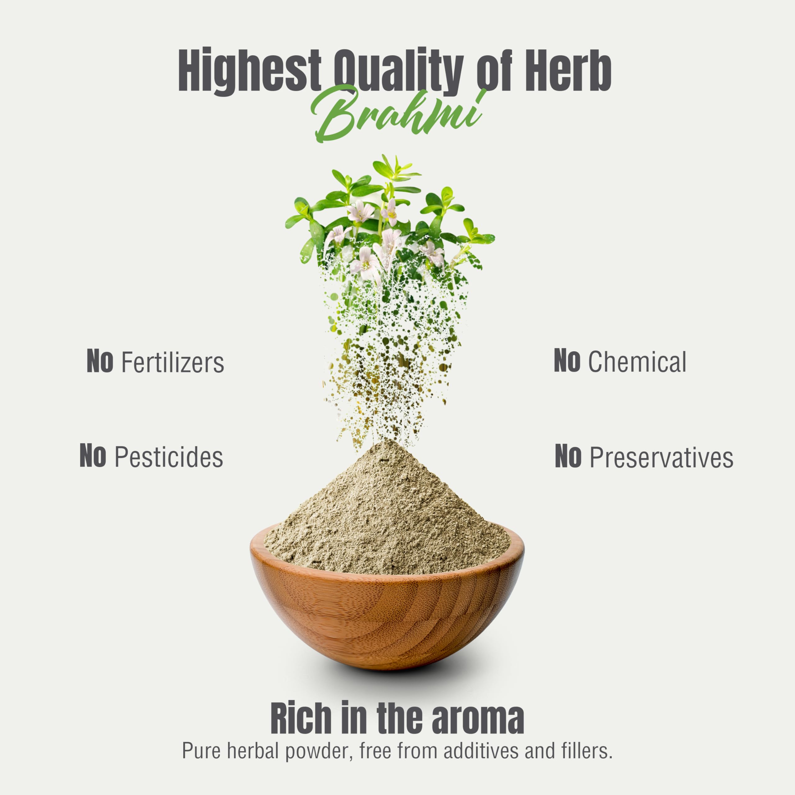 Herbsforever Brahmi emballage durable de 454 g protège la poudre.