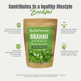 Herbsforever Brahmi poudre prête à être ajoutée dans smoothies.