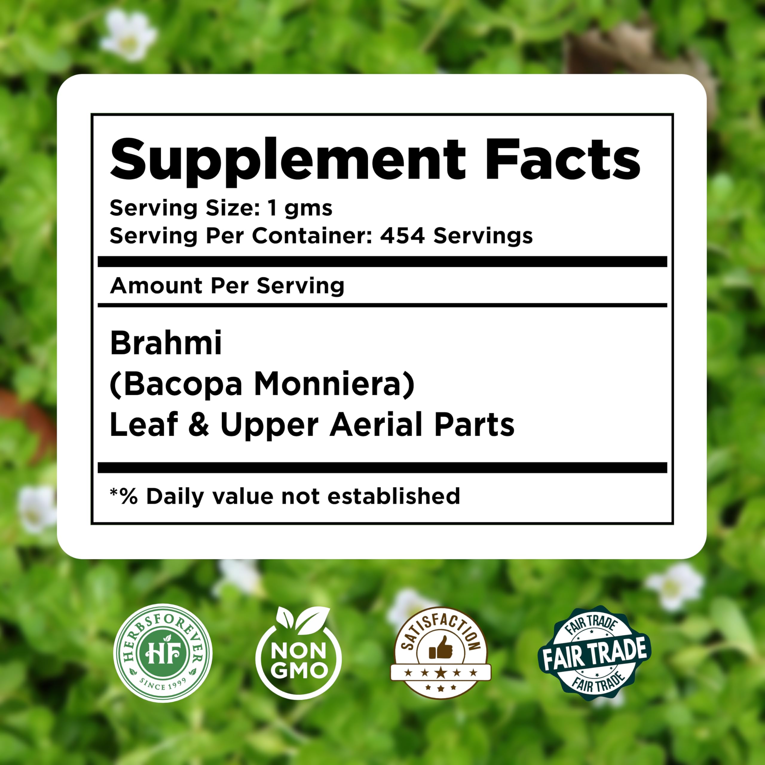 Herbsforever Brahmi poudre cuillère doseuse facilite les dosages.