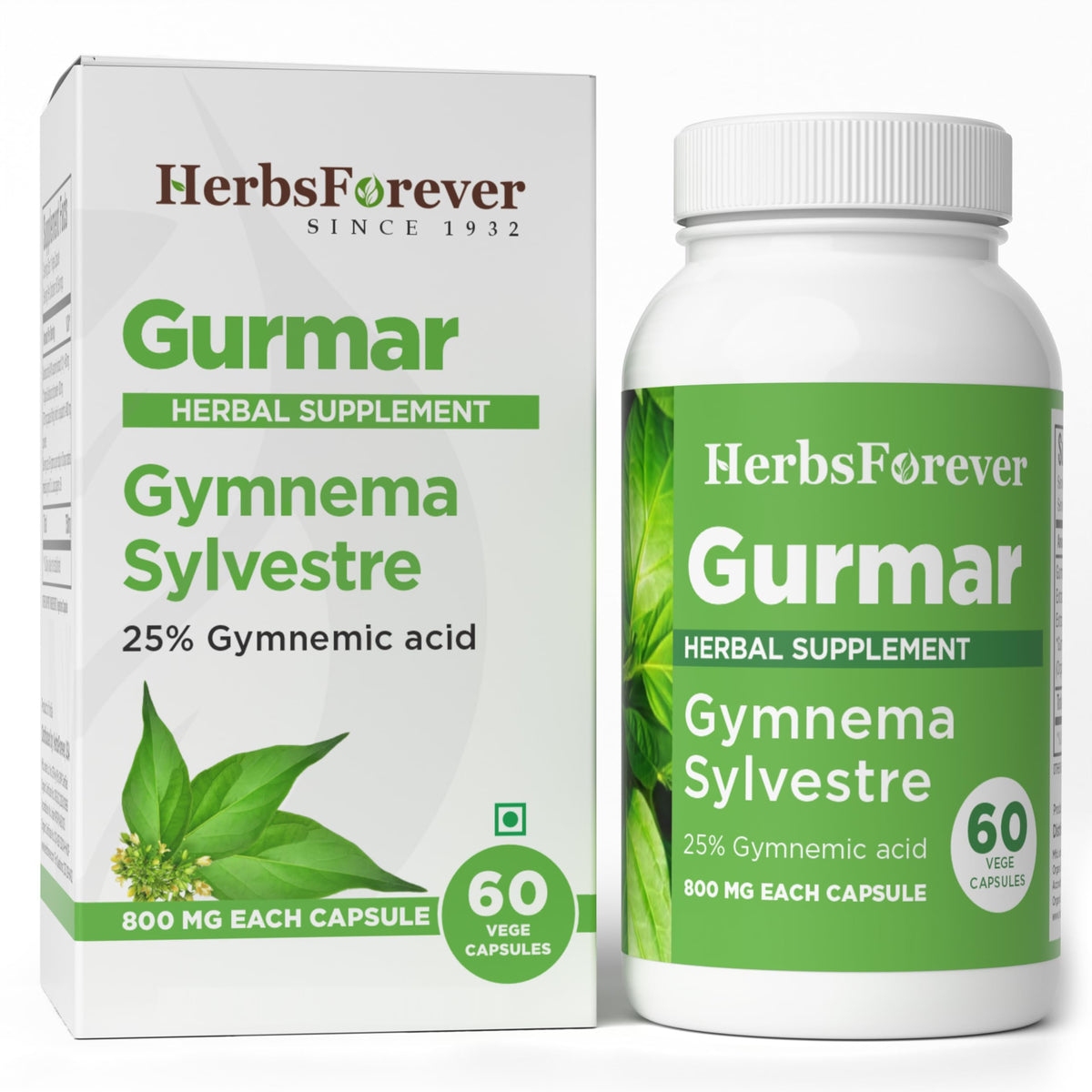 Herbsforever Gurmar Capsules, flacon élégant pour dosage pratique au quotidien