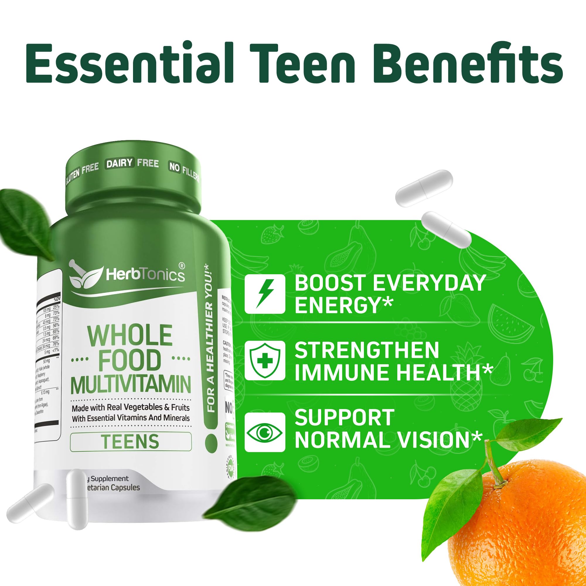 Herbtonics Immunité: capsules riches en vitamine C et zinc pour le bien-être.