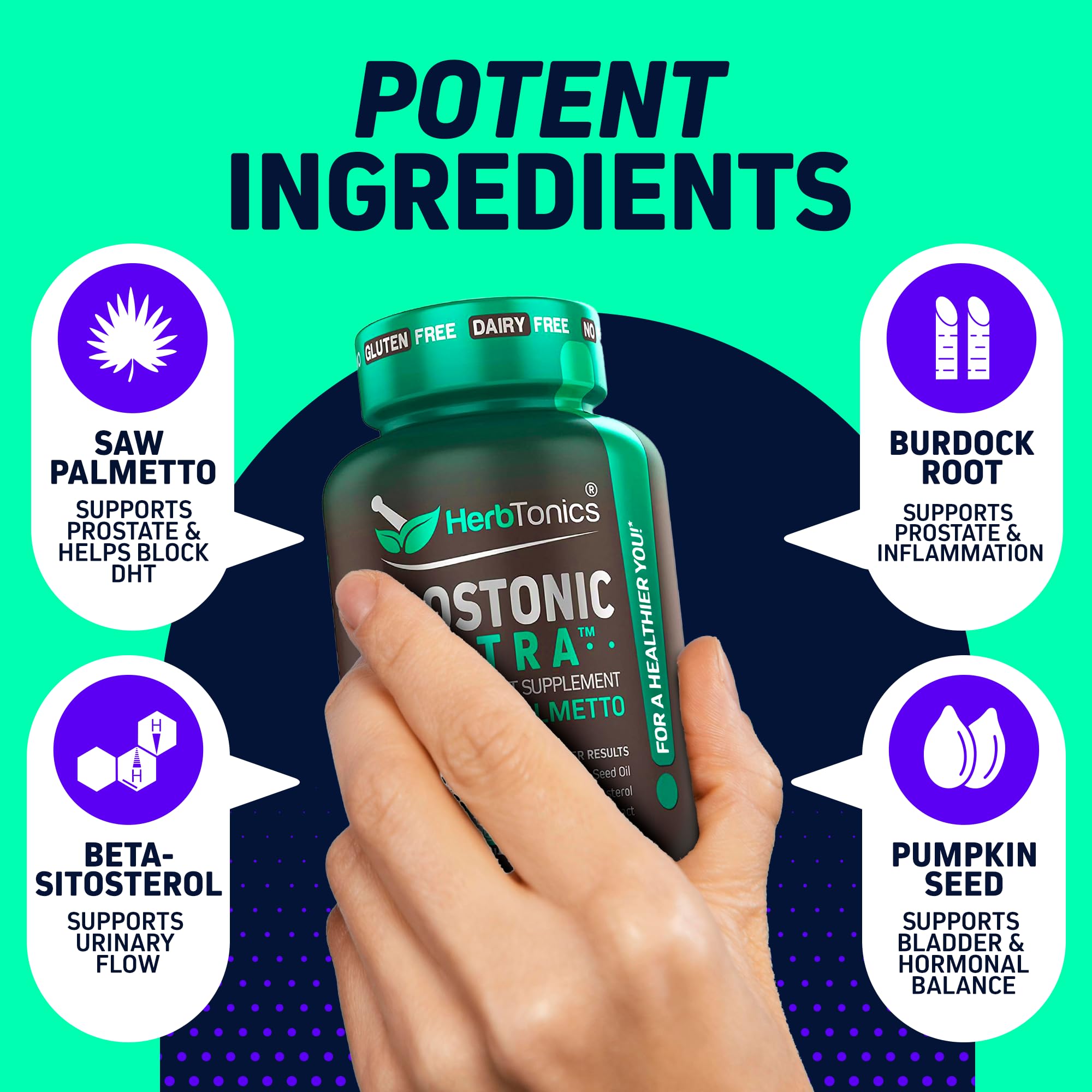 Herbtonics Prostonic Ultra – Étui et étiquette, présentation naturelle sans additifs.