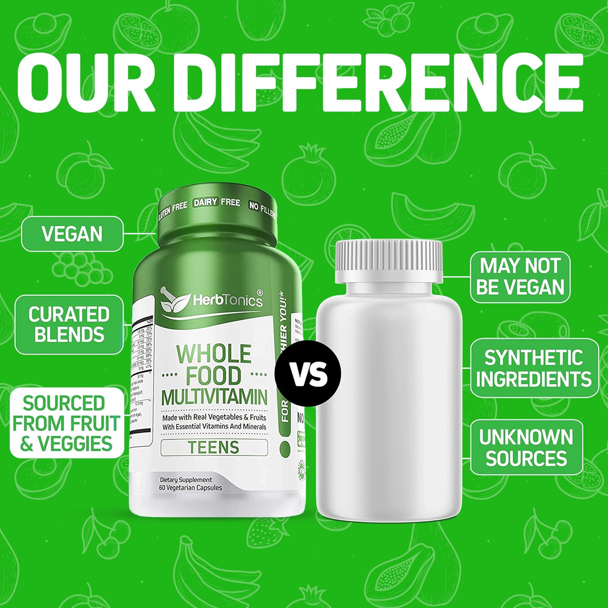 Herbtonics Sans Gluten: formule adaptée sans gluten, lait et soja.