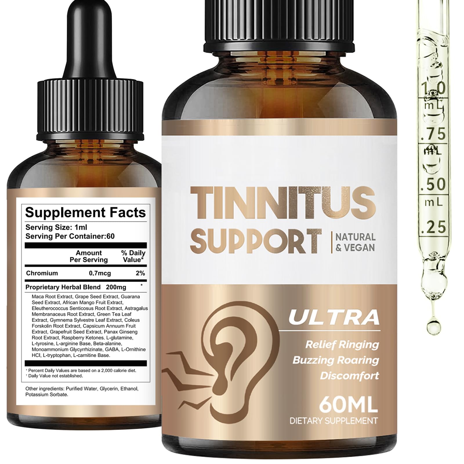 HerbX Relief acouphenes : gouttes d'oreille faciles à utiliser pour un soutien quotidien.