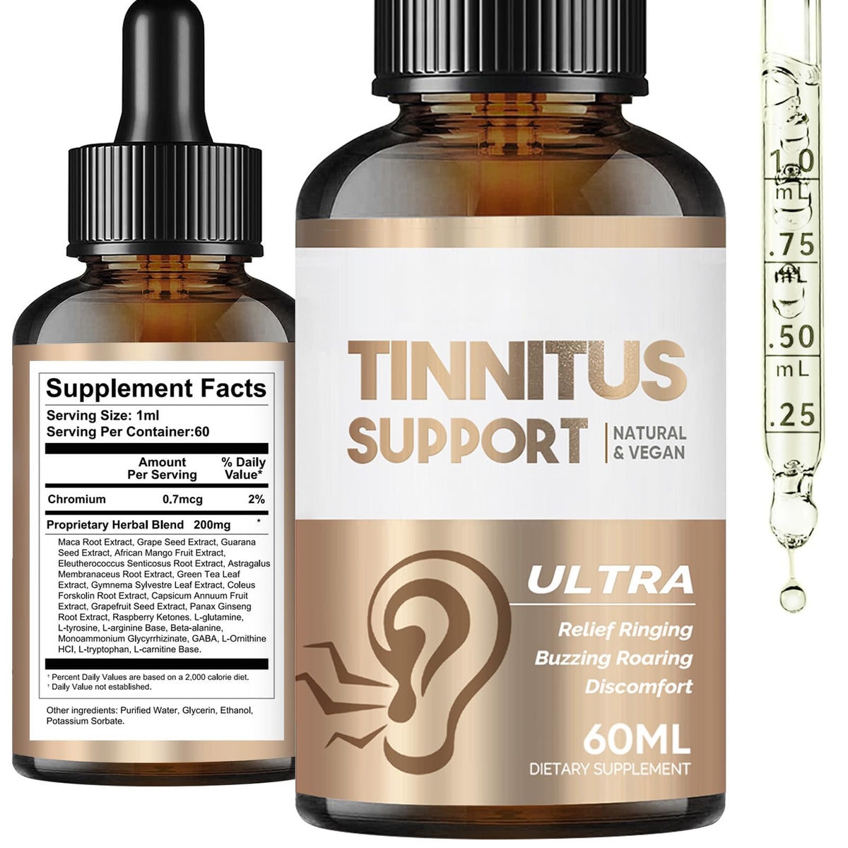 HerbX Relief acouphenes : gouttes d'oreille faciles à utiliser pour un soutien quotidien.