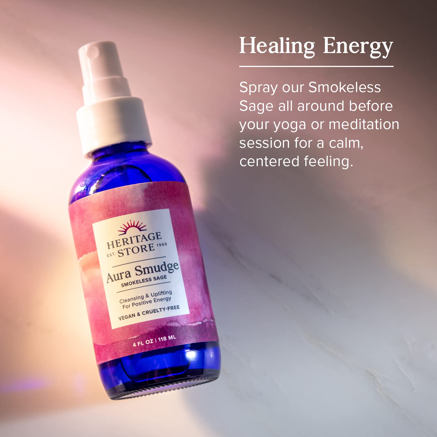 Aura Smudge Heritage Store: Vor-Mag Water énergisée pour une vibration naturelle.
