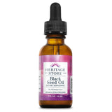 HERITAGE STORE huile de nigelle, bouteille ambrée préservant fraîcheur et arôme naturel.