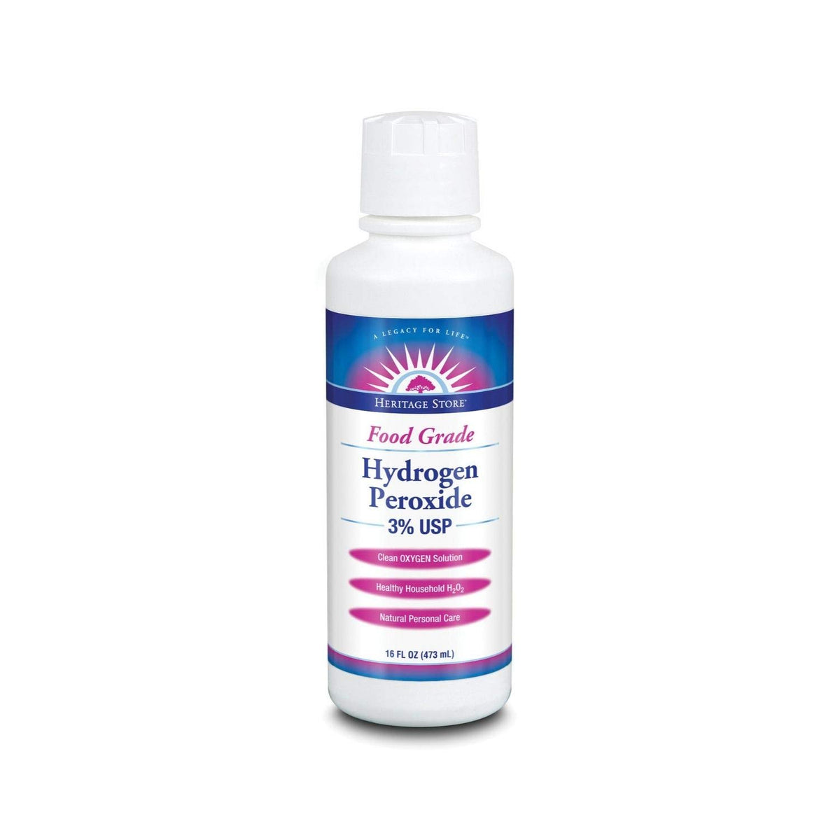 Heritage Store peroxyde hydrogene 3% – bouteille plastique 16oz, hygiène buccale sécurisée.