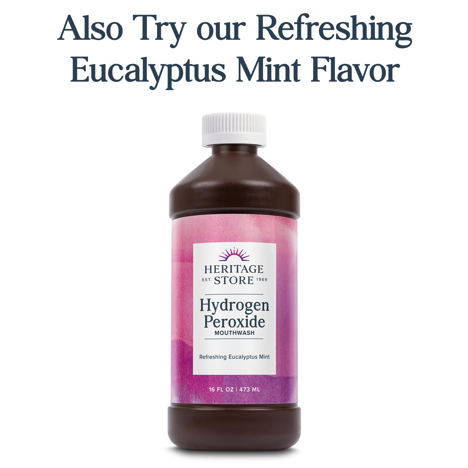 Emballage simple du rince-bouche Heritage Store, ingrédients simples et sans additifs superflus.