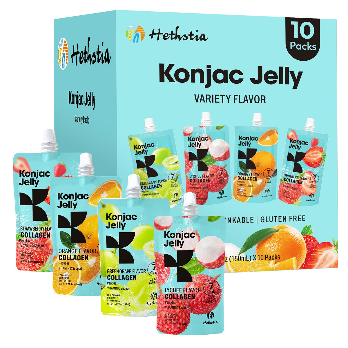 Hethstia Konjac Jelly Collagen Saveur Lychee : texture moelleuse et collation légère