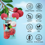 Sachet ouvert Hethstia Konjac Gelée Litchi pour dégustation rapide.