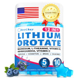 Boîte HevChay et bouteille lithium orotate 12-en-1, favorisant l'équilibre émotionnel.