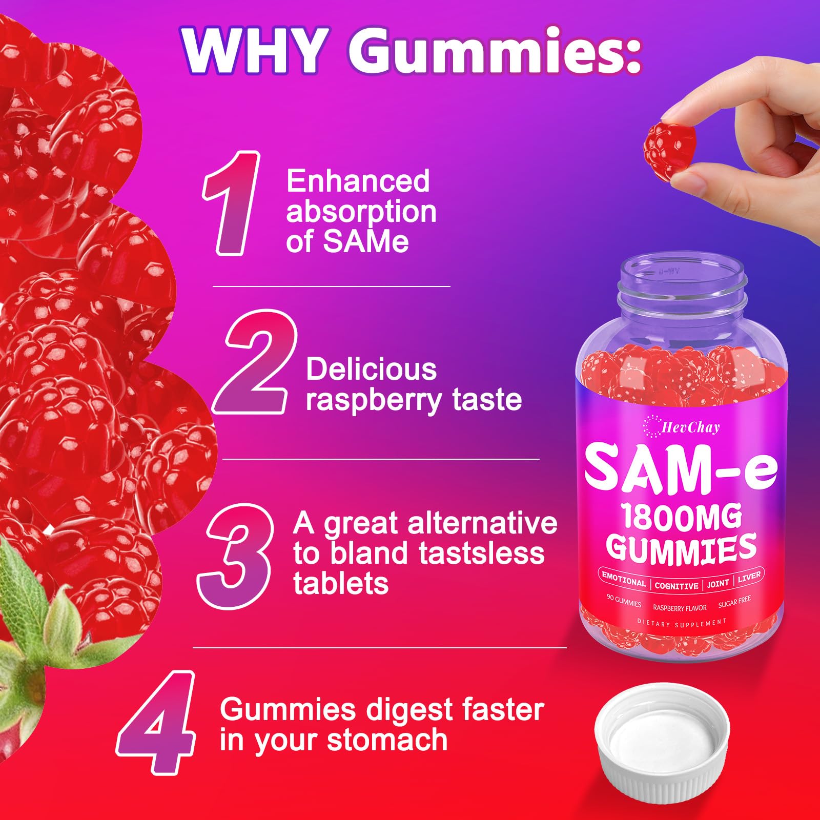 Usage quotidien facile avec HevChay SAM-e Gummies lors de voyages.