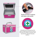 Finition anti-rayures et design élégant du coffret rose.