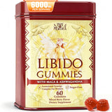 Hewvrix Libido Booster femmes – bouteille 60 gommes, Maca et Ashwagandha, énergie et bien-être.