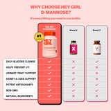 HEY GIRL NUTRITION D‑MANNOSE extrait d'hibiscus, arôme naturel et utilisation pratique.