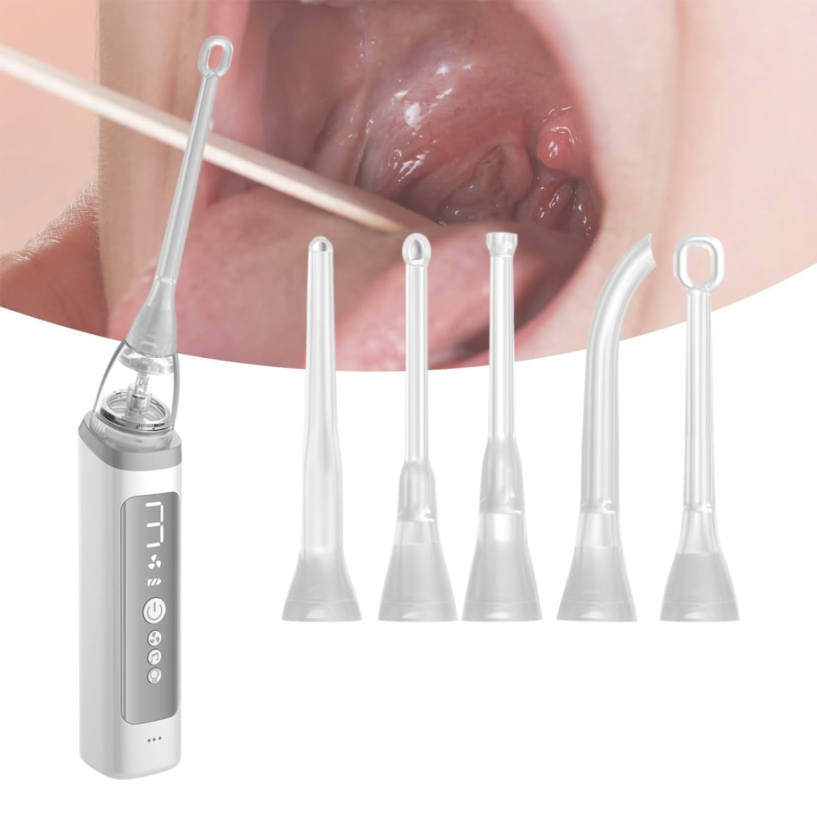 HFDJRWK kit électronique pour calculs tonsillaires avec seringue, facilite l'haleine fraîche.