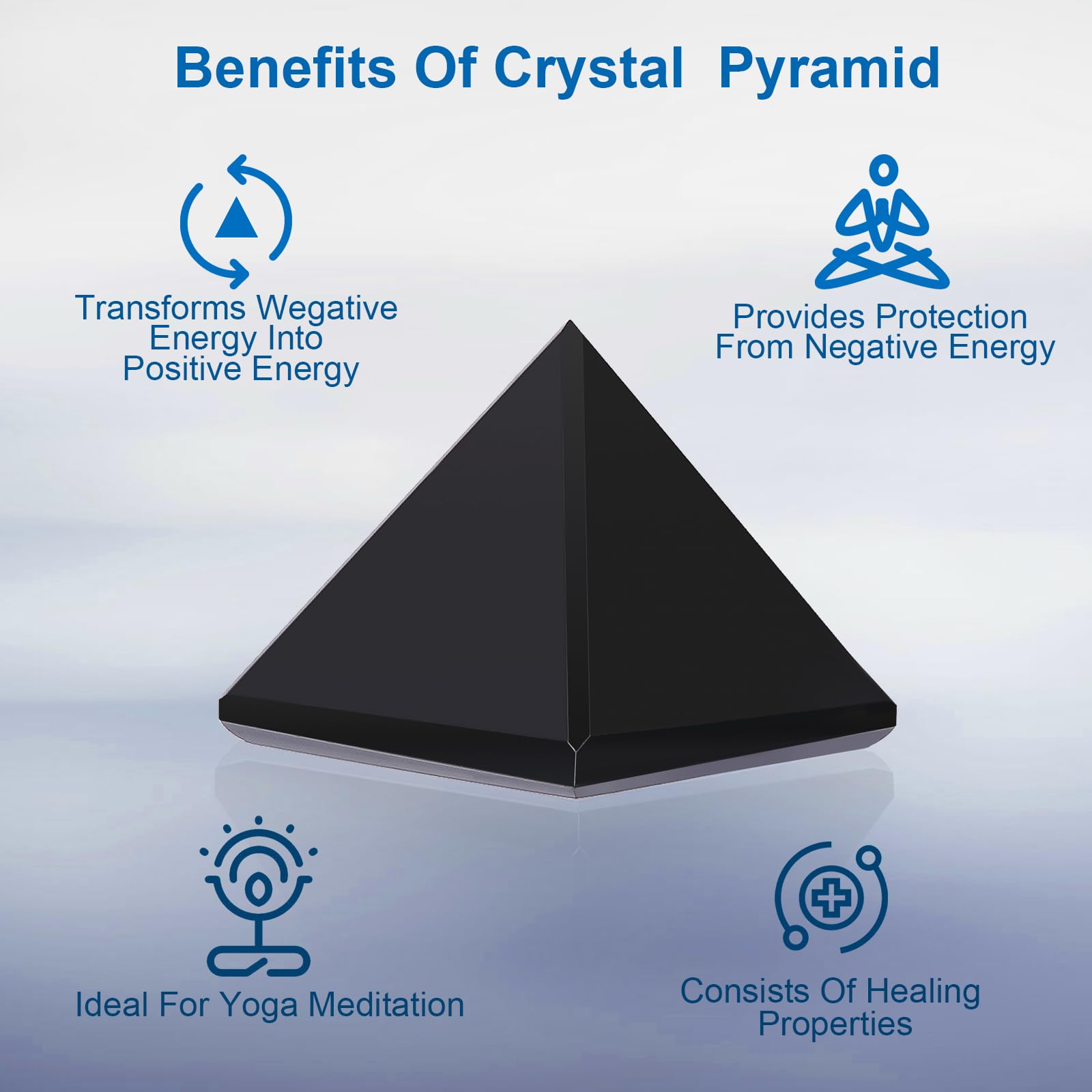 Cadeau spirituel Hguxmcu, pyramide obsidienne pour un moment de réflexion calme.