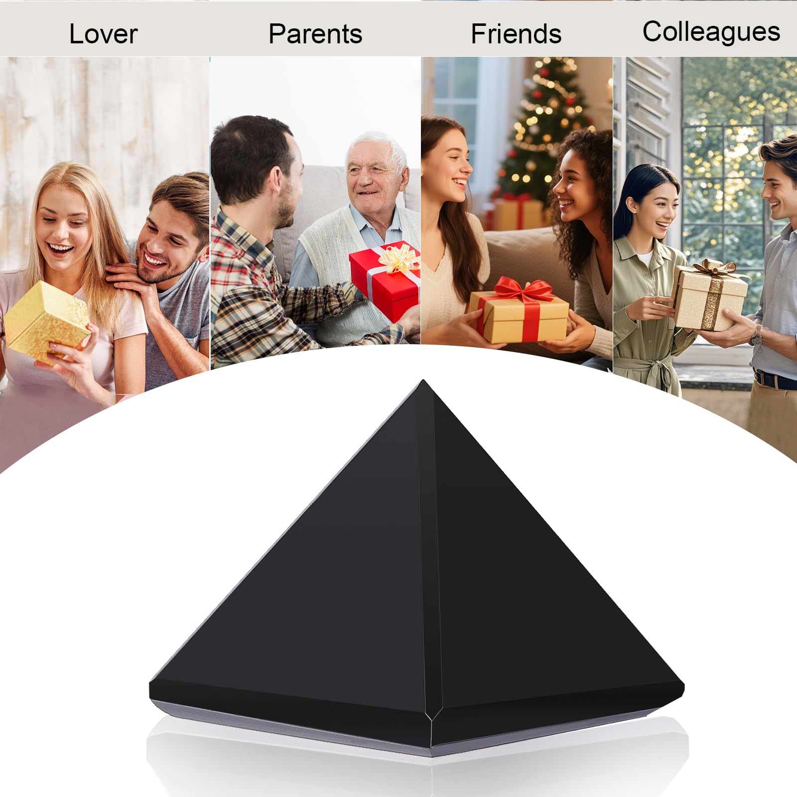 Surface polie Hguxmcu, pyramide obsidienne, texture et soin décoratif pour l ambiance.