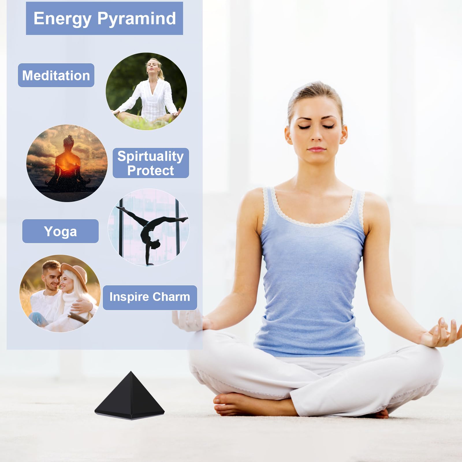 Pyramide Hguxmcu feng shui, coin énergie et équilibre potentiel dans la pièce.