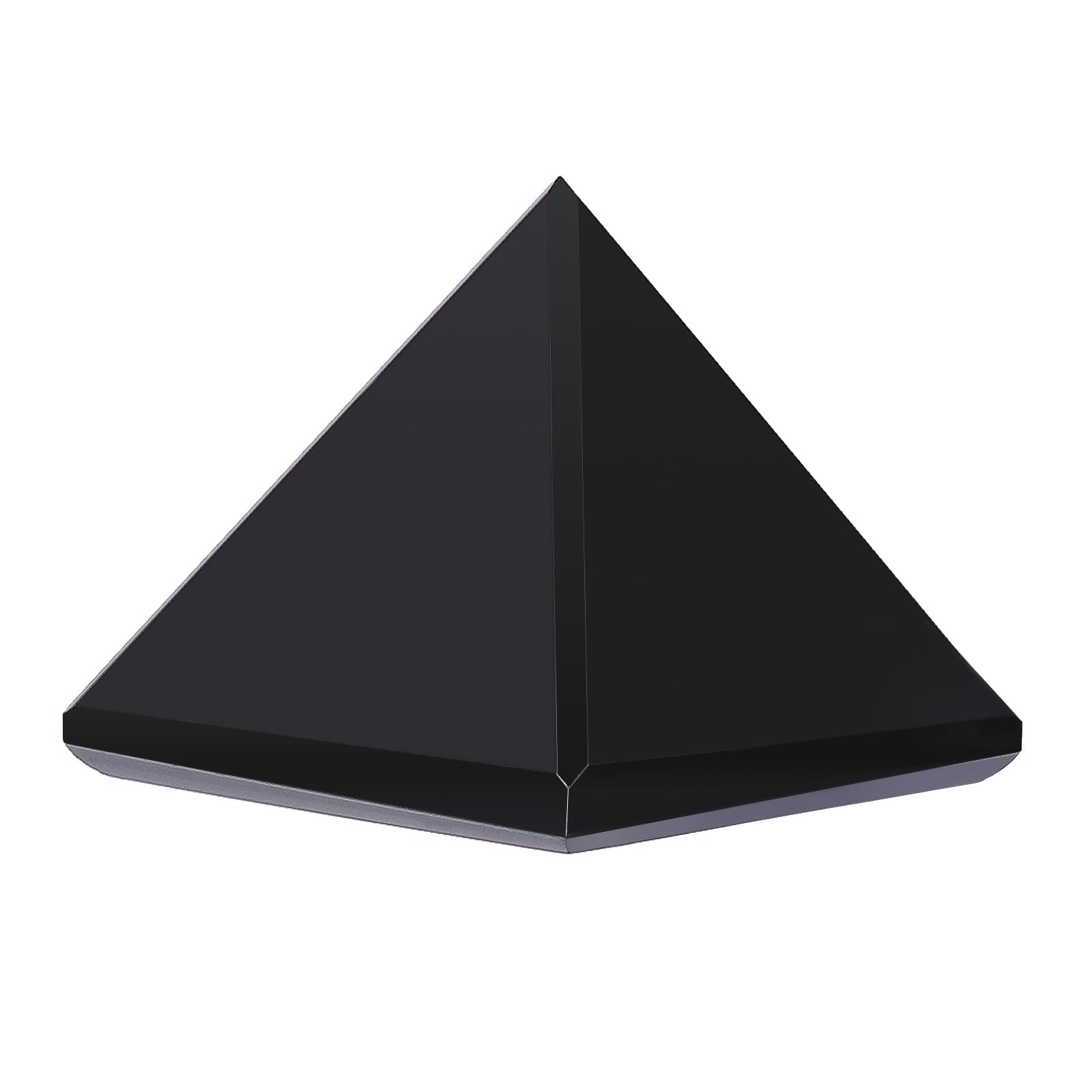 Pyramide Hguxmcu obsidienne naturelle, détail soigné idéale pour méditation et protection énergétique.