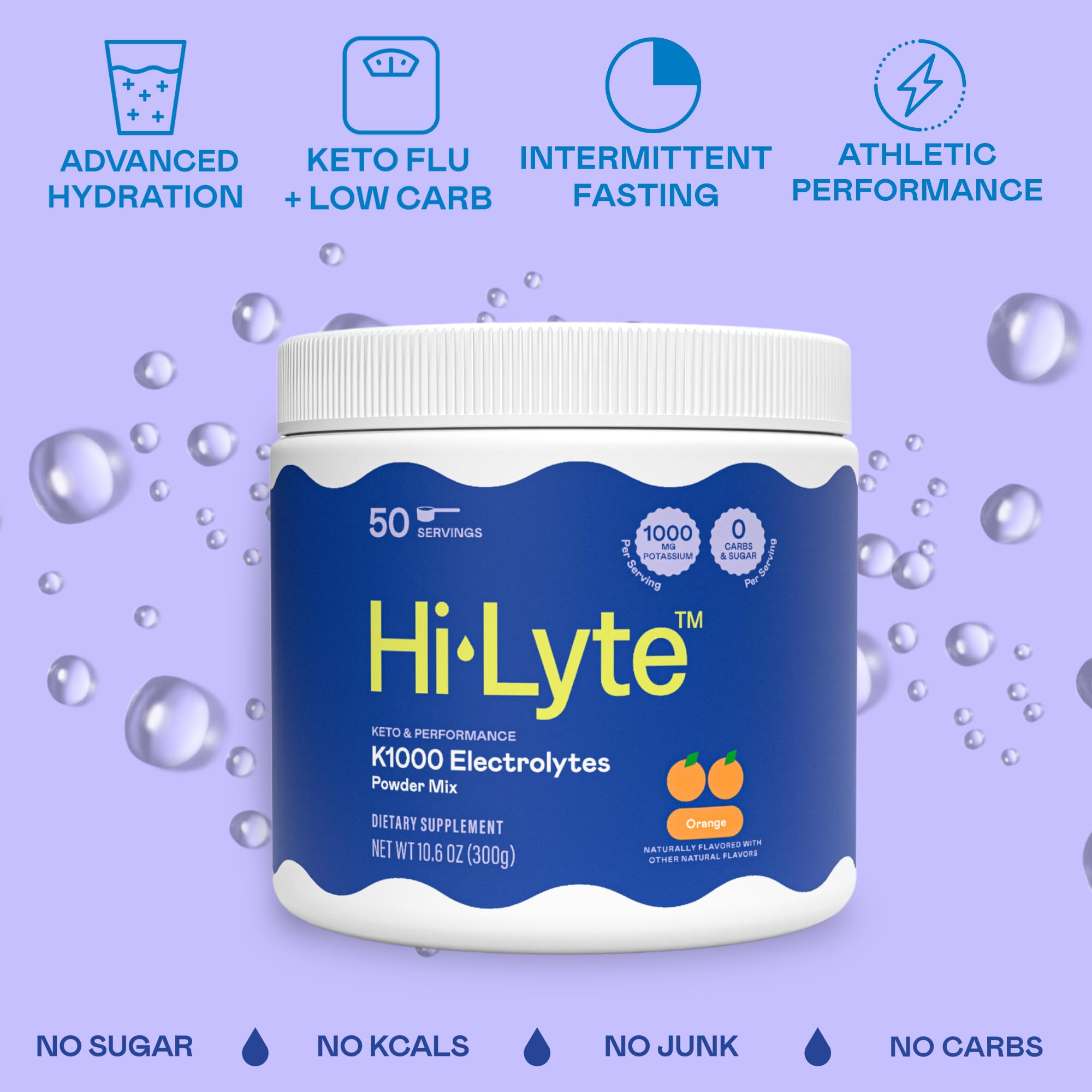 Hi-Lyte K1000 – dissolution rapide dans 473 ml d'eau