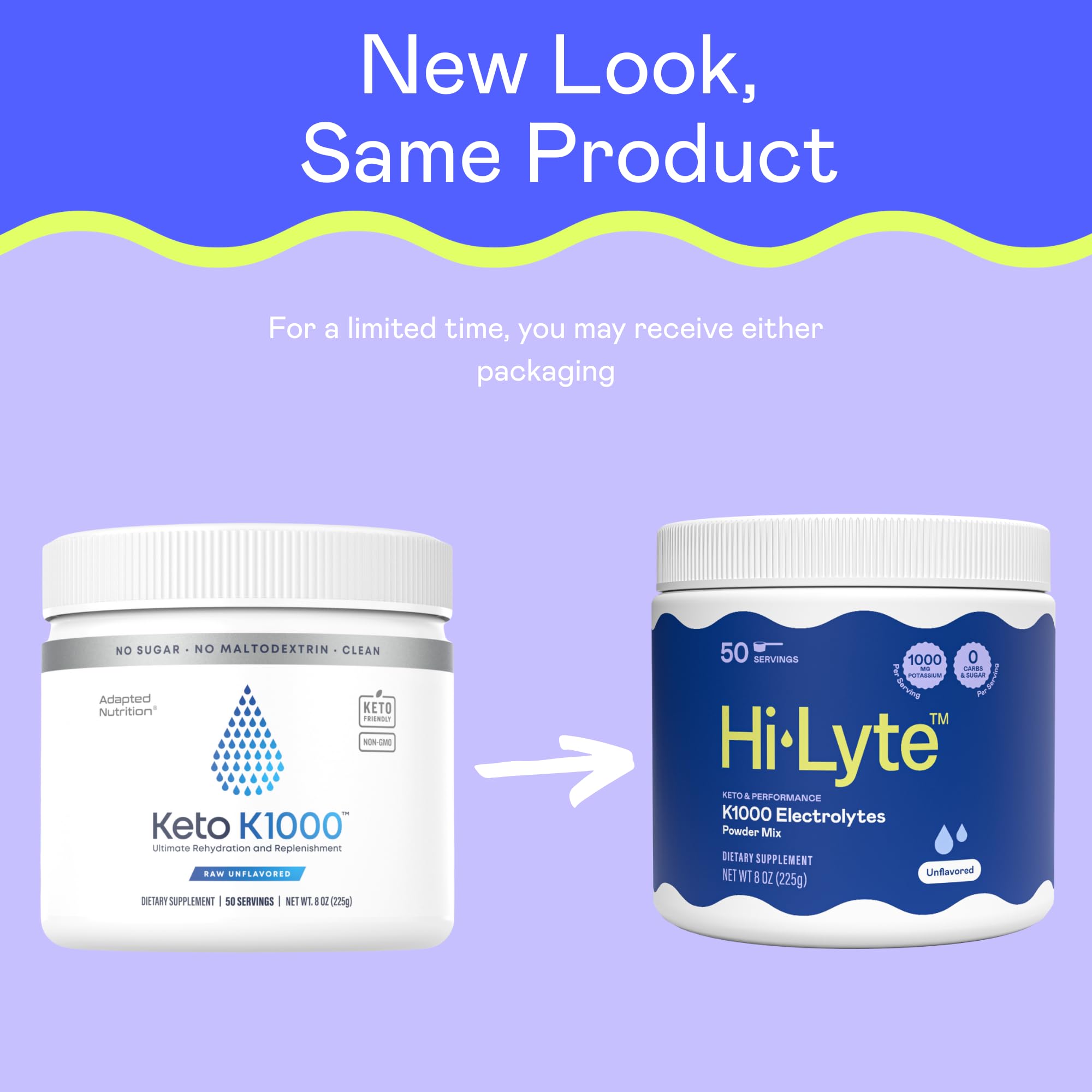 Hi-Lyte K1000, dose mesurée avec cuillère incluse pour précision.