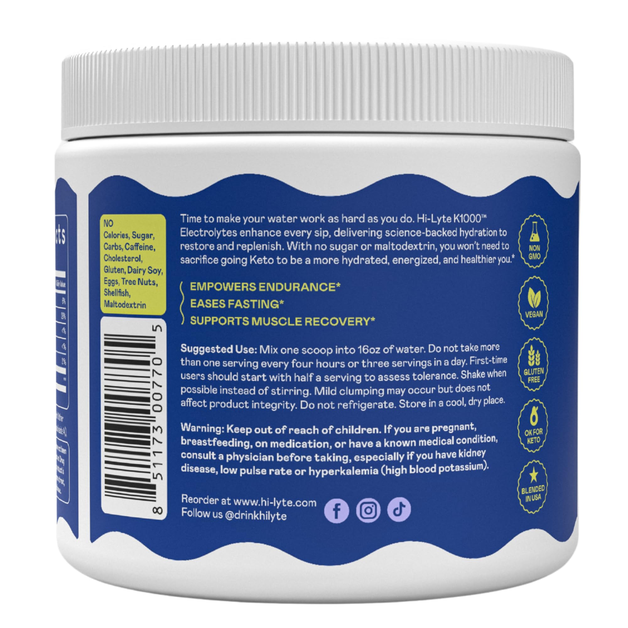 Fabriqué aux États‑Unis, Hi-Lyte K1000 offre une formulation propre