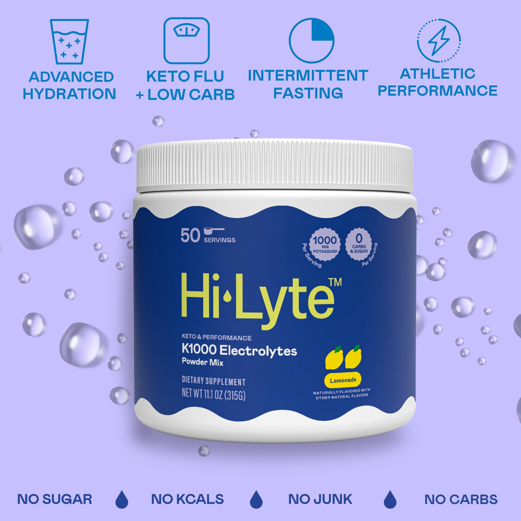 Hi-Lyte K1000 sans sucre ni gluten, adapté au régime Keto