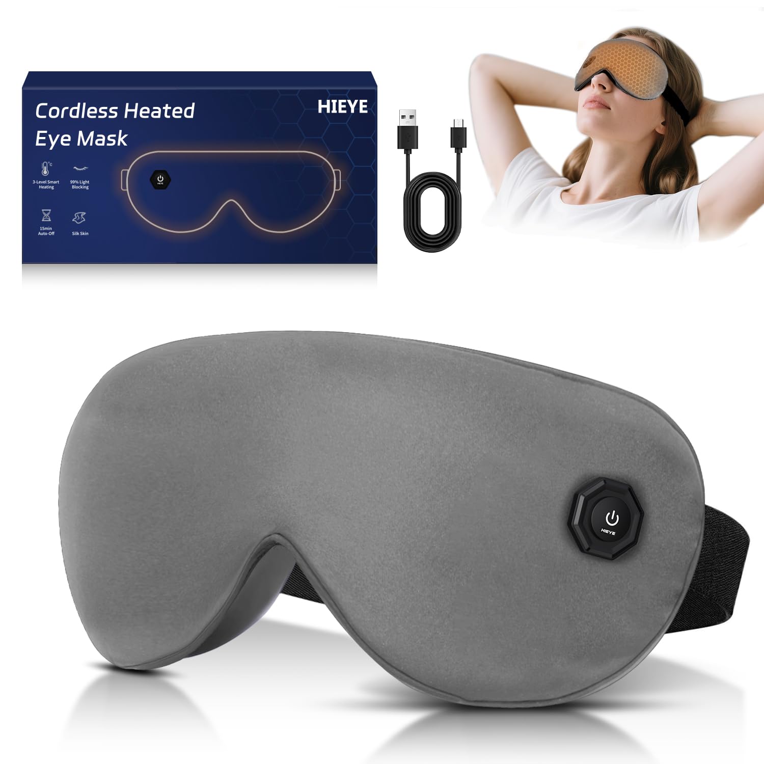 HIEYE masque-yeux-chauffant sans fil, confort immédiat pour les yeux