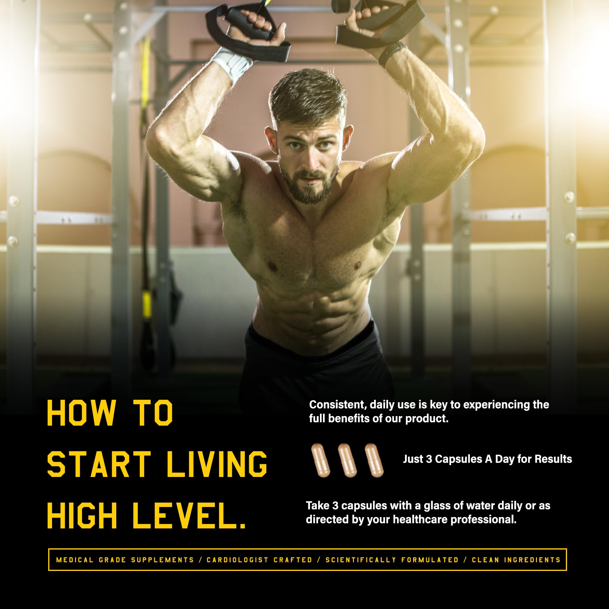 High Level Man – capsules Maca pour énergie et endurance.