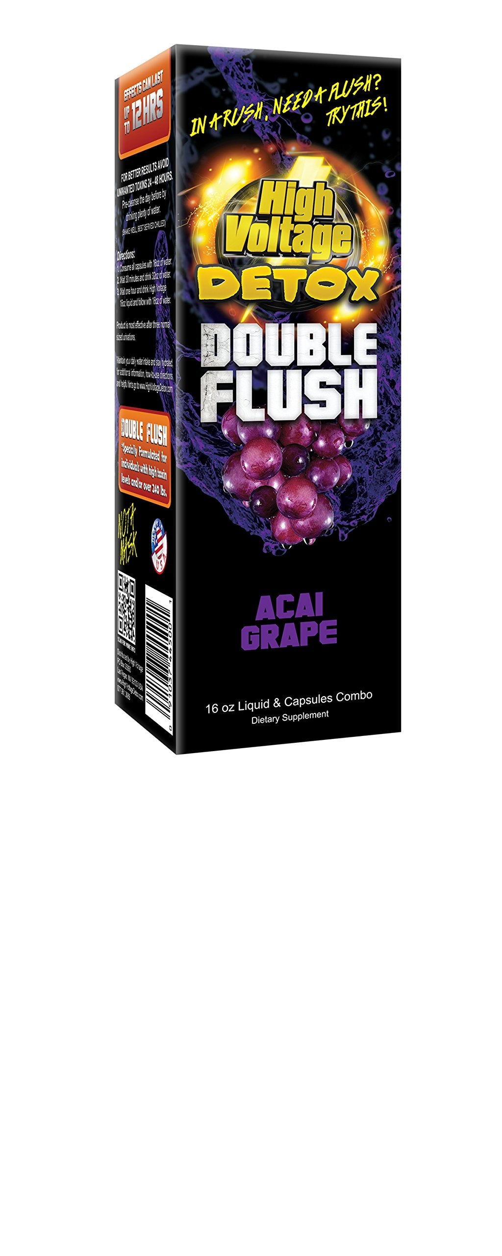 High Voltage Detox bouteille goût acai raisin, efficacité rapide possible
